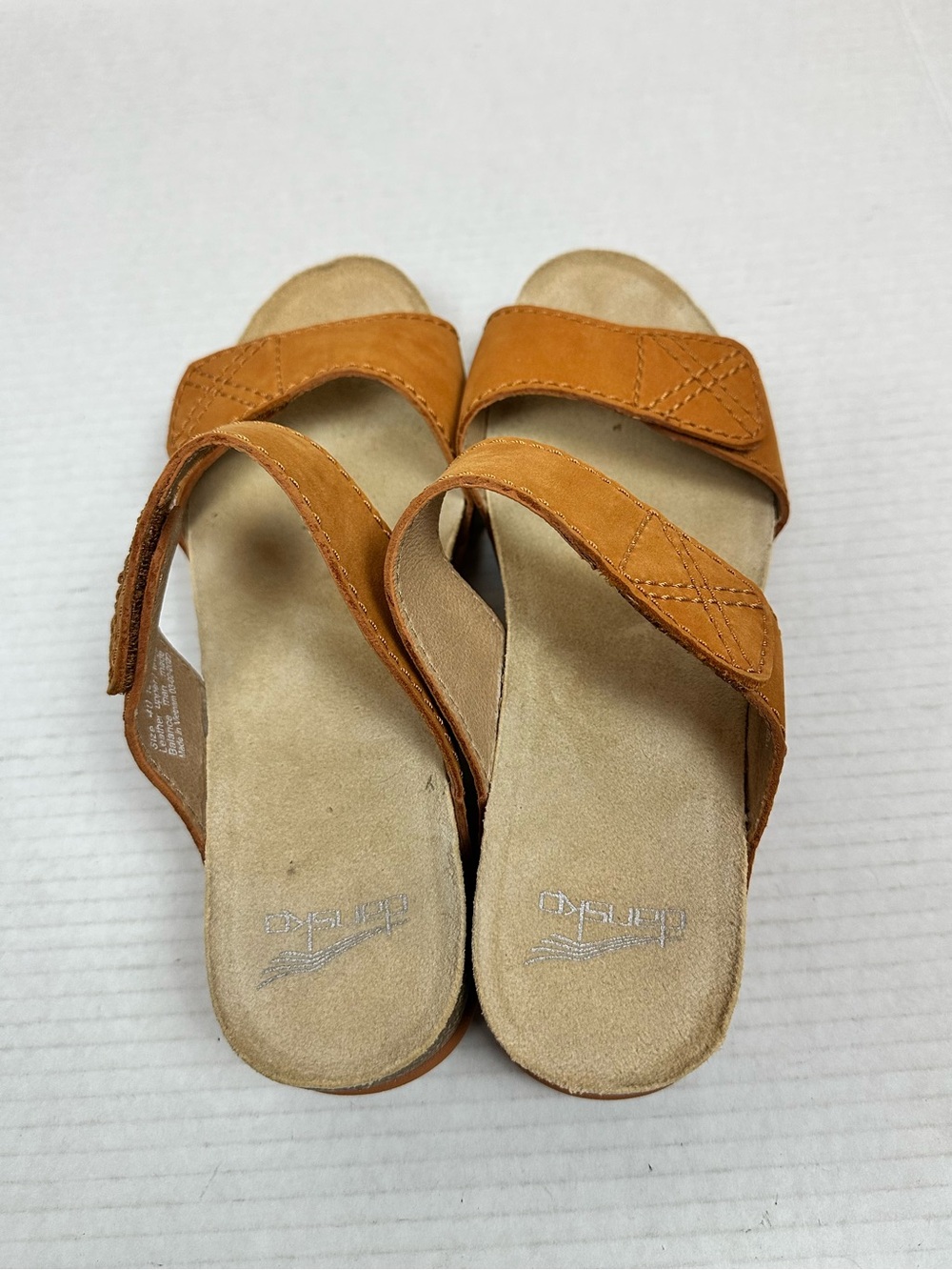 Dansko Maddy Milled Nubuck Cork Wedge Sandals Orange Size 40 EU - 9.5/10 US - Picture 7 of 12
